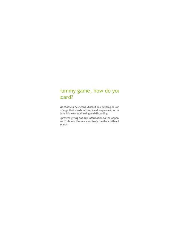 Rummy How-To: Review a Discard Before You Draw